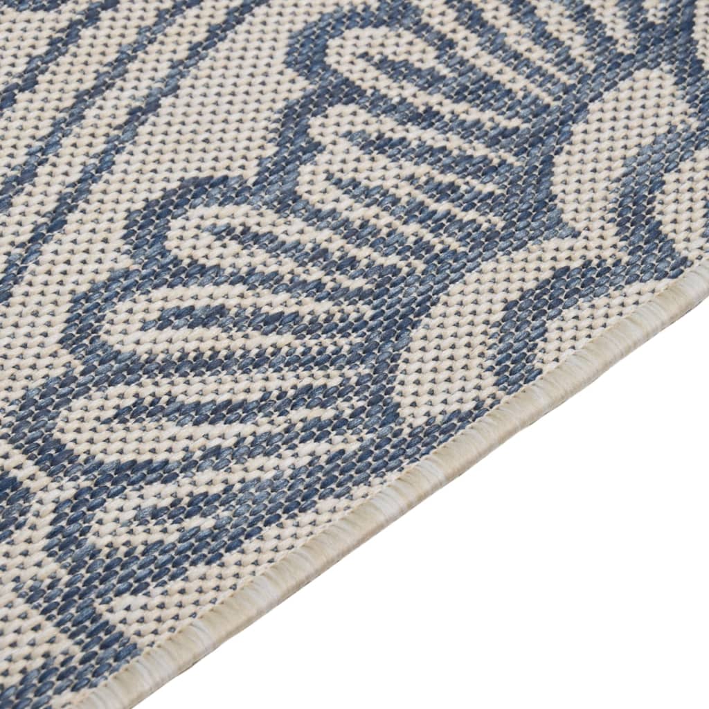 Ulkomatto Flatweave 80x250 cm sininen kuvio - Sisustajankoti.fi