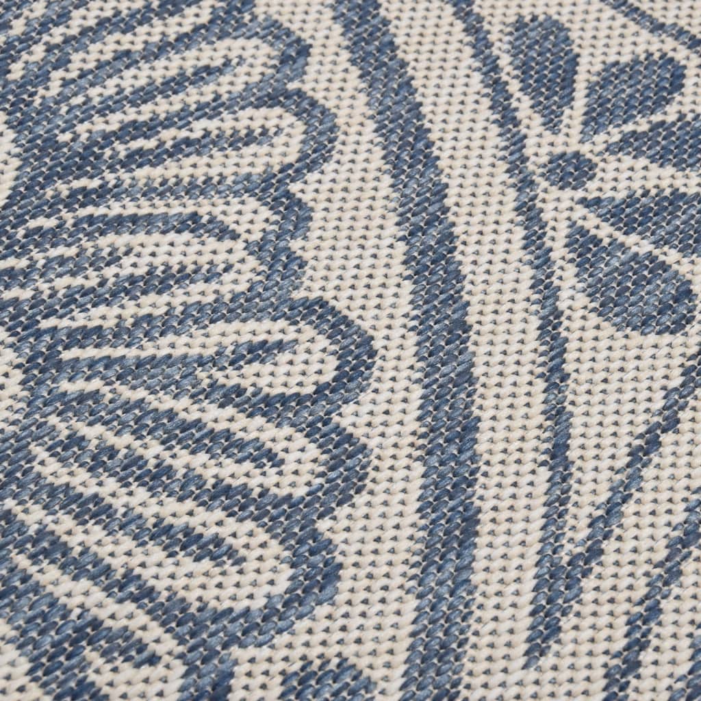 Ulkomatto Flatweave 100x200 cm sininen kuvio - Sisustajankoti.fi