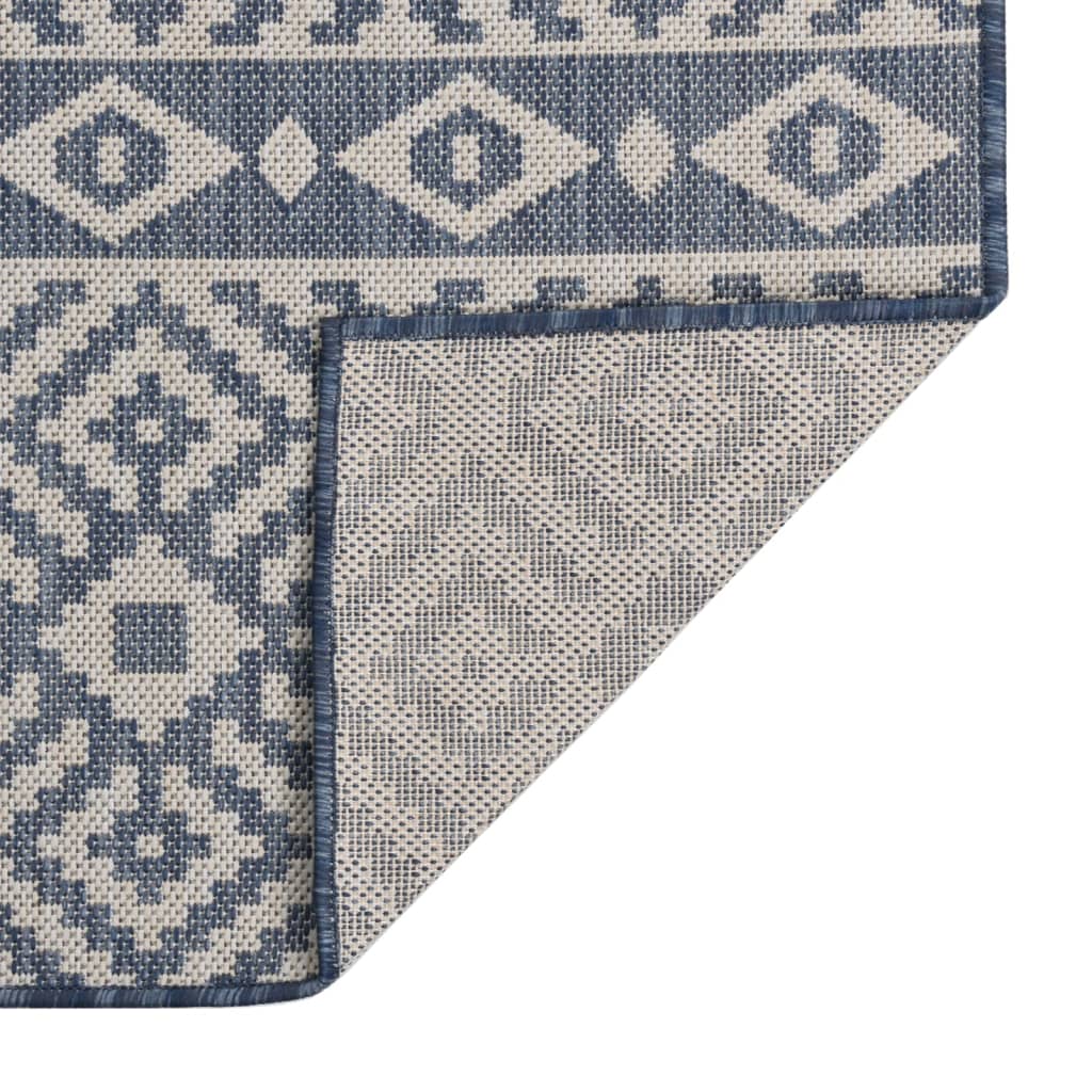 Ulkomatto Flatweave 80x250 cm siniset raidat - Sisustajankoti.fi