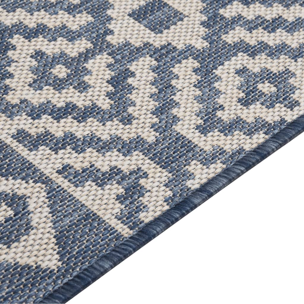 Ulkomatto Flatweave 100x200 cm siniset raidat - Sisustajankoti.fi