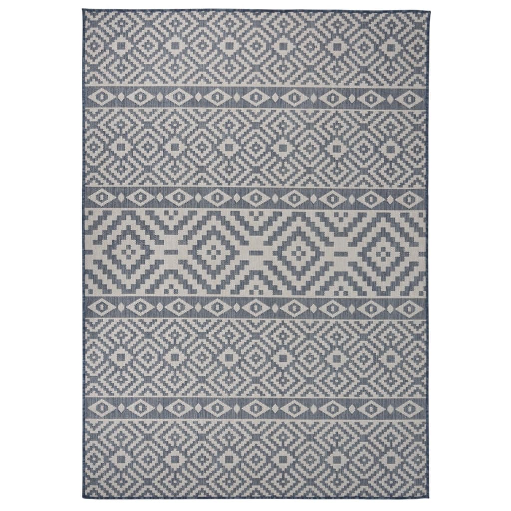 Ulkomatto Flatweave 140x200 cm siniset raidat - Sisustajankoti.fi