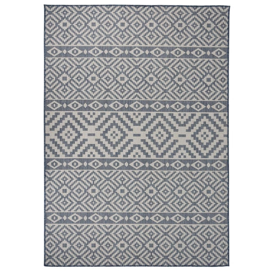Ulkomatto Flatweave 140x200 cm siniset raidat - Sisustajankoti.fi