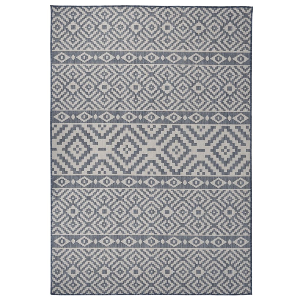 Ulkomatto Flatweave 160x230 cm siniset raidat - Sisustajankoti.fi