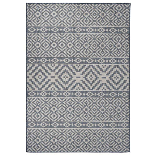Ulkomatto Flatweave 160x230 cm siniset raidat - Sisustajankoti.fi