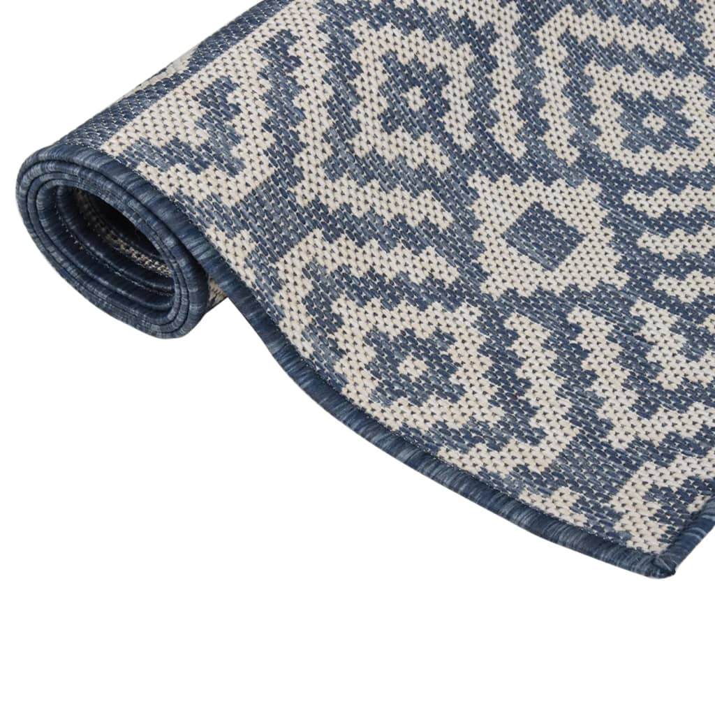 Ulkomatto Flatweave 160x230 cm siniset raidat - Sisustajankoti.fi