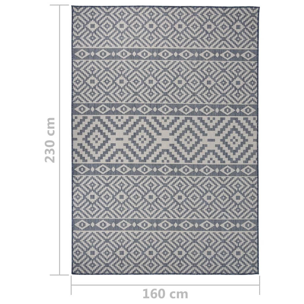 Ulkomatto Flatweave 160x230 cm siniset raidat - Sisustajankoti.fi