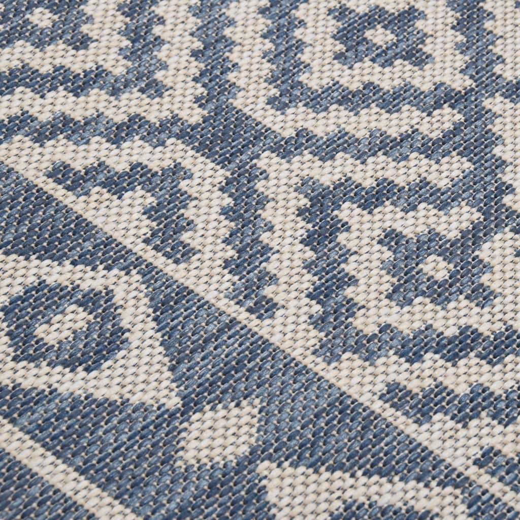 Ulkomatto Flatweave 200x280 cm siniset raidat - Sisustajankoti.fi