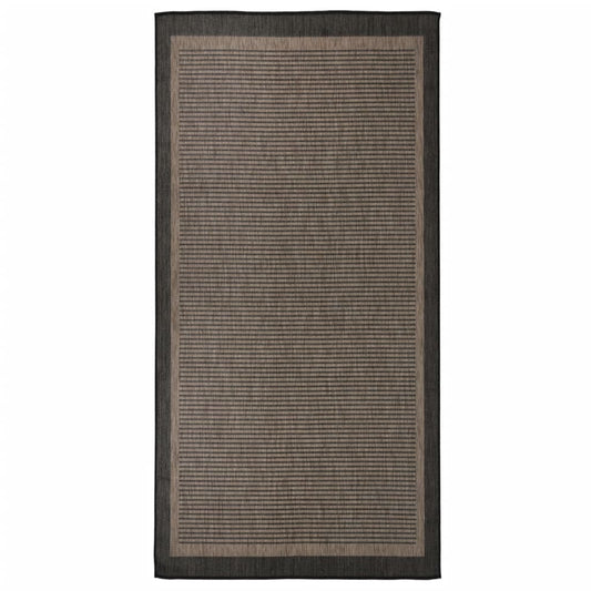 Ulkomatto Flatweave 100x200 cm tummanruskea - Sisustajankoti.fi