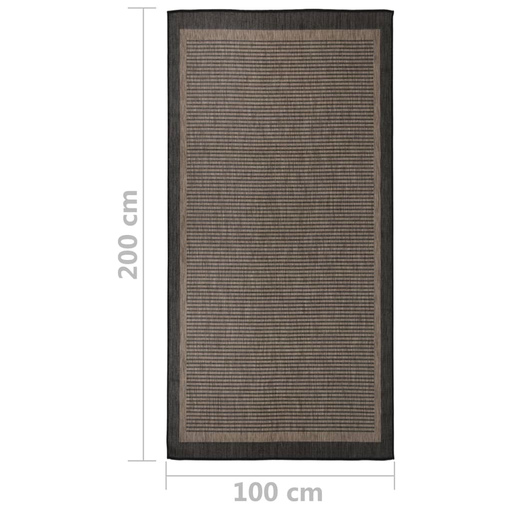 Ulkomatto Flatweave 100x200 cm tummanruskea - Sisustajankoti.fi