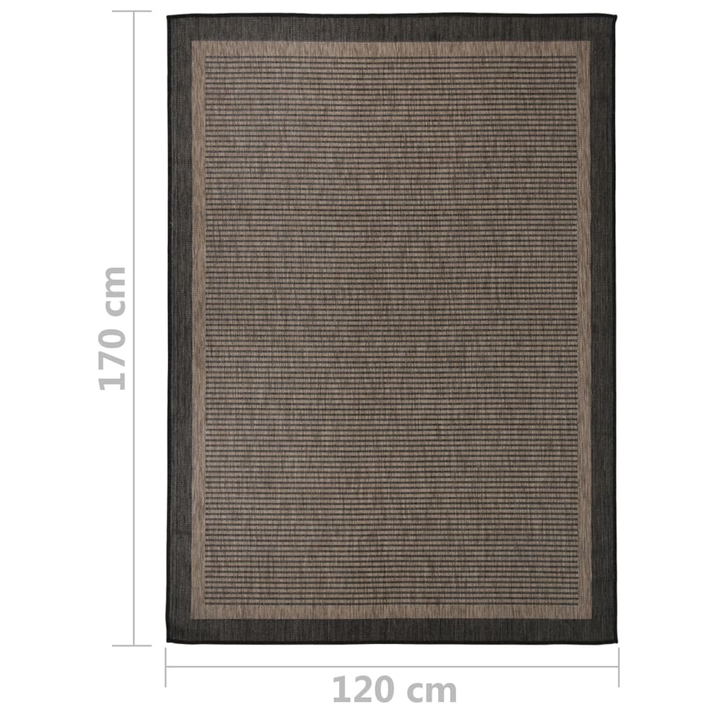 Ulkomatto Flatweave 120x170 cm tummanruskea - Sisustajankoti.fi
