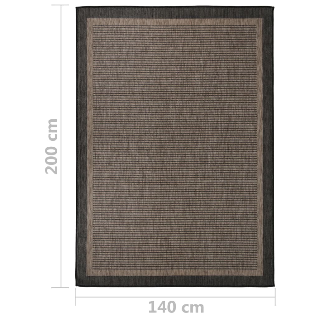 Ulkomatto Flatweave 140x200 cm tummanruskea - Sisustajankoti.fi