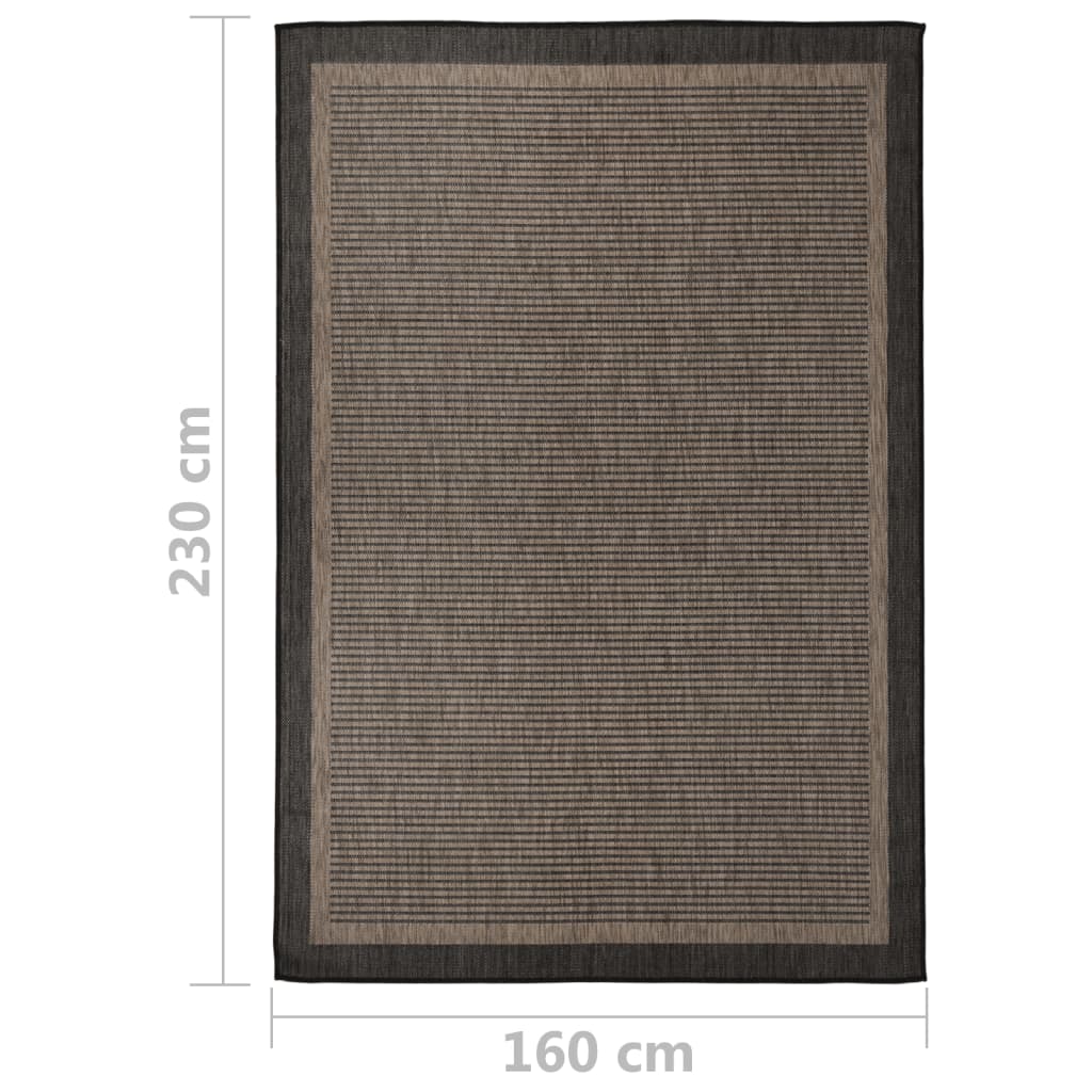 Ulkomatto Flatweave 160x230 cm tummanruskea - Sisustajankoti.fi