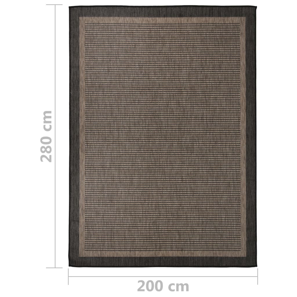 Ulkomatto Flatweave 200x280 cm tummanruskea - Sisustajankoti.fi