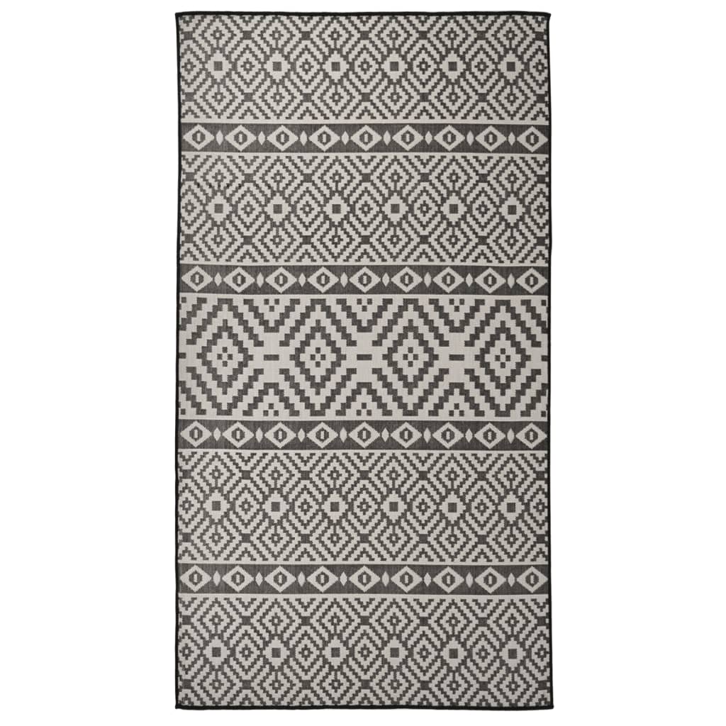 Ulkomatto Flatweave 80x150 cm mustat raidat - Sisustajankoti.fi