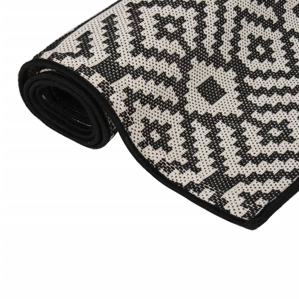Ulkomatto Flatweave 80x150 cm mustat raidat - Sisustajankoti.fi