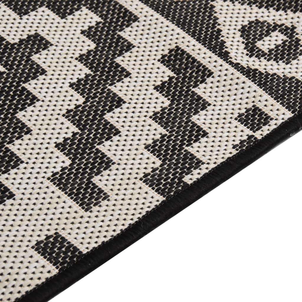 Ulkomatto Flatweave 80x150 cm mustat raidat - Sisustajankoti.fi