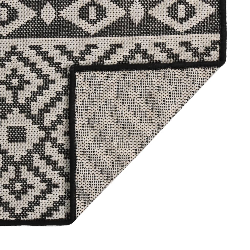Ulkomatto Flatweave 120x170 cm mustat raidat - Sisustajankoti.fi