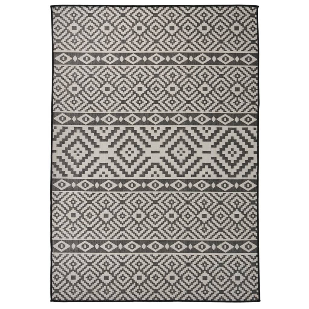 Ulkomatto Flatweave 140x200 cm mustat raidat - Sisustajankoti.fi