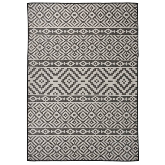 Ulkomatto Flatweave 140x200 cm mustat raidat - Sisustajankoti.fi