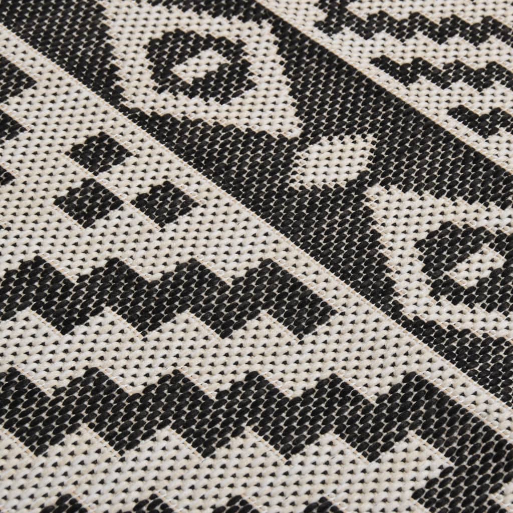 Ulkomatto Flatweave 140x200 cm mustat raidat - Sisustajankoti.fi