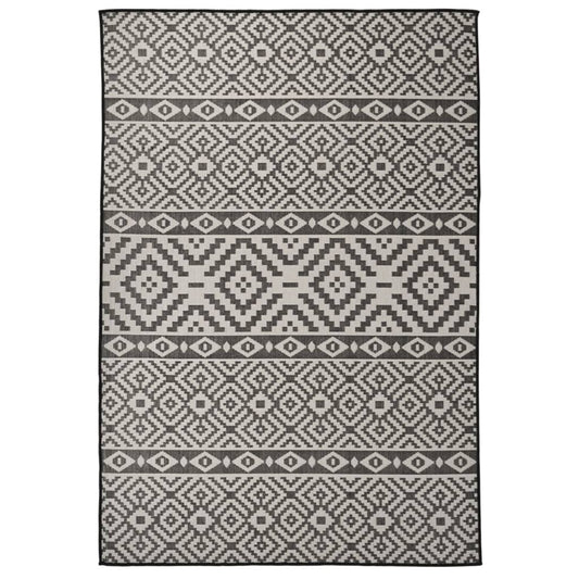 Ulkomatto Flatweave 160x230 cm mustat raidat - Sisustajankoti.fi
