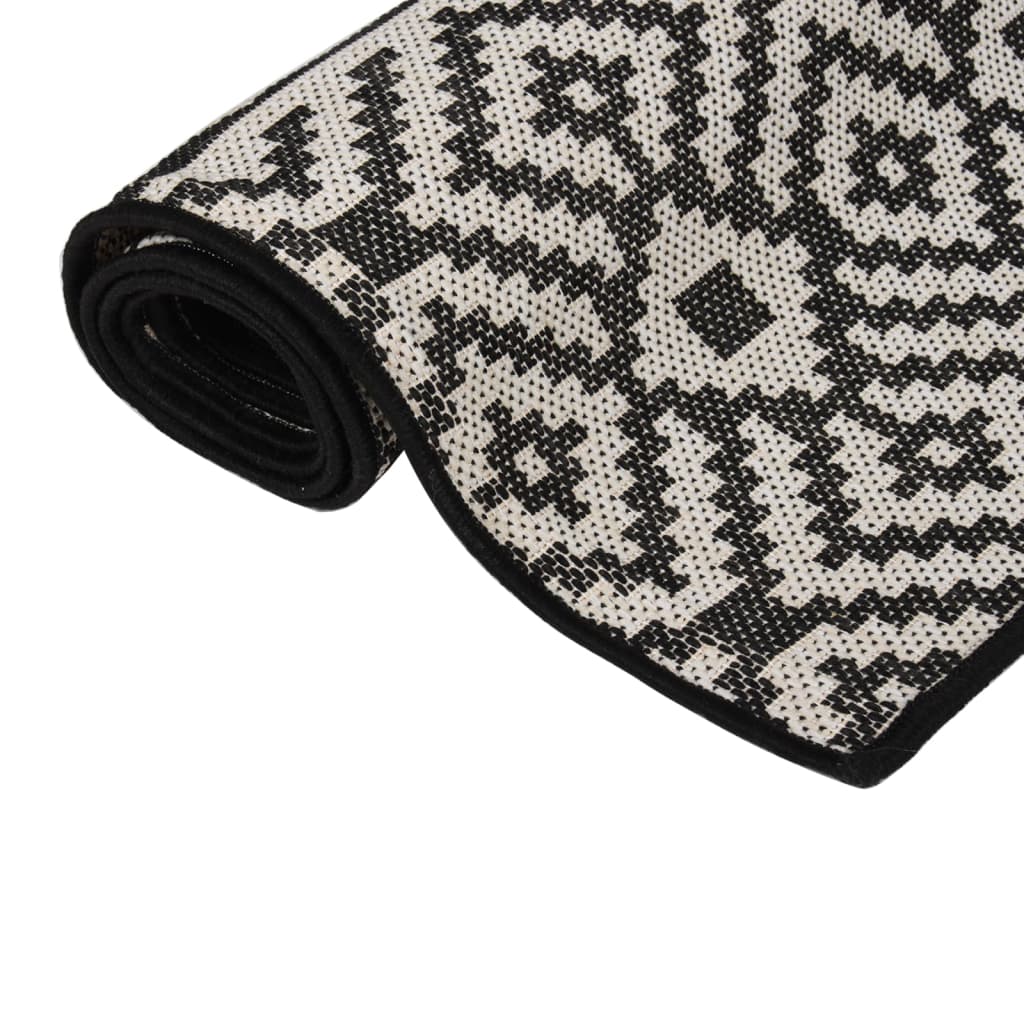 Ulkomatto Flatweave 160x230 cm mustat raidat - Sisustajankoti.fi