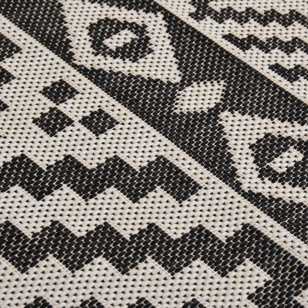 Ulkomatto Flatweave 160x230 cm mustat raidat - Sisustajankoti.fi