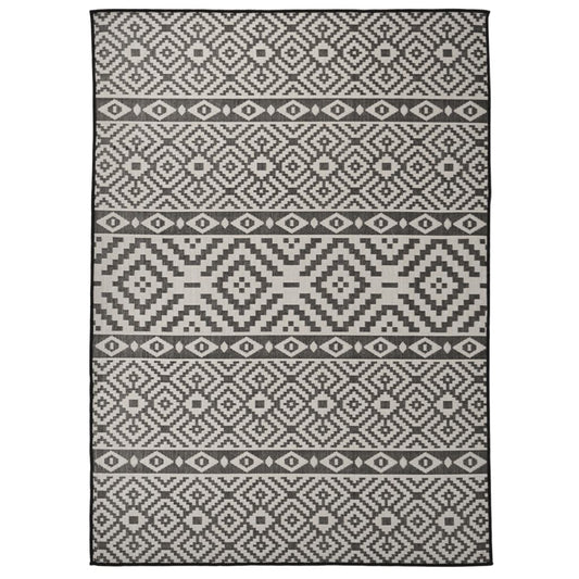 Ulkomatto Flatweave 200x280 cm mustat raidat - Sisustajankoti.fi
