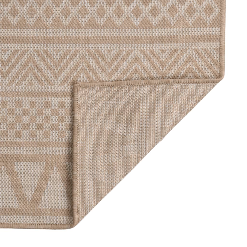 Ulkomatto Flatweave 140x200 cm ruskeat raidat - Sisustajankoti.fi