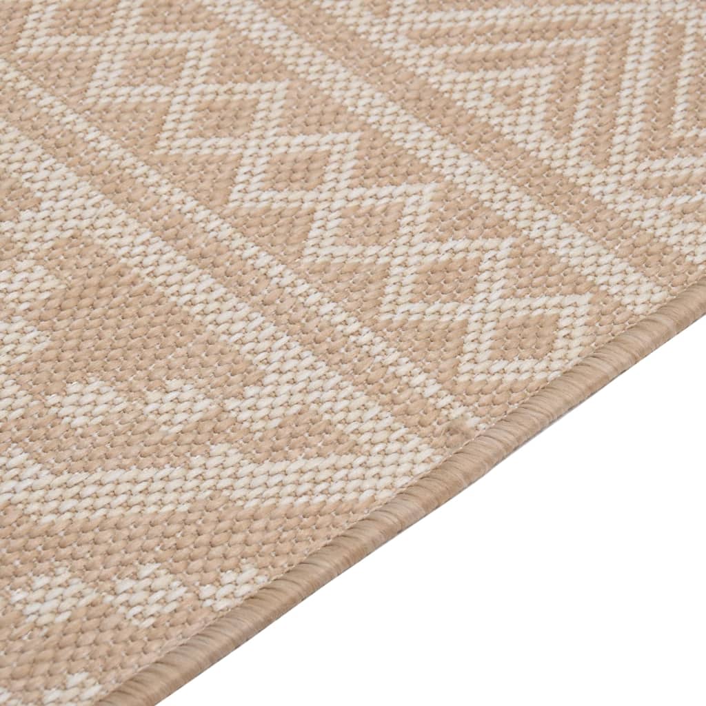 Ulkomatto Flatweave 140x200 cm ruskeat raidat - Sisustajankoti.fi