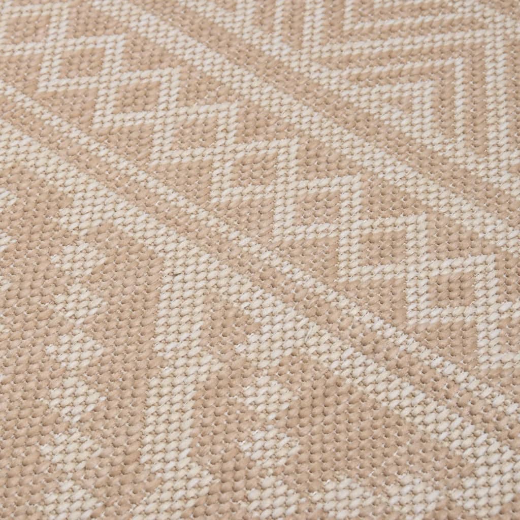 Ulkomatto Flatweave 140x200 cm ruskeat raidat - Sisustajankoti.fi