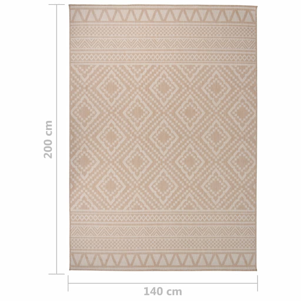 Ulkomatto Flatweave 140x200 cm ruskeat raidat - Sisustajankoti.fi