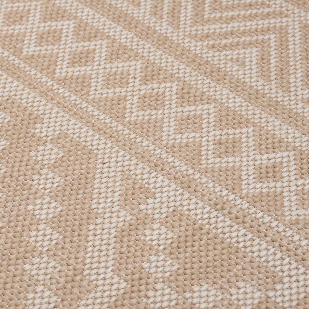 Ulkomatto Flatweave 200x280 cm ruskeat raidat - Sisustajankoti.fi
