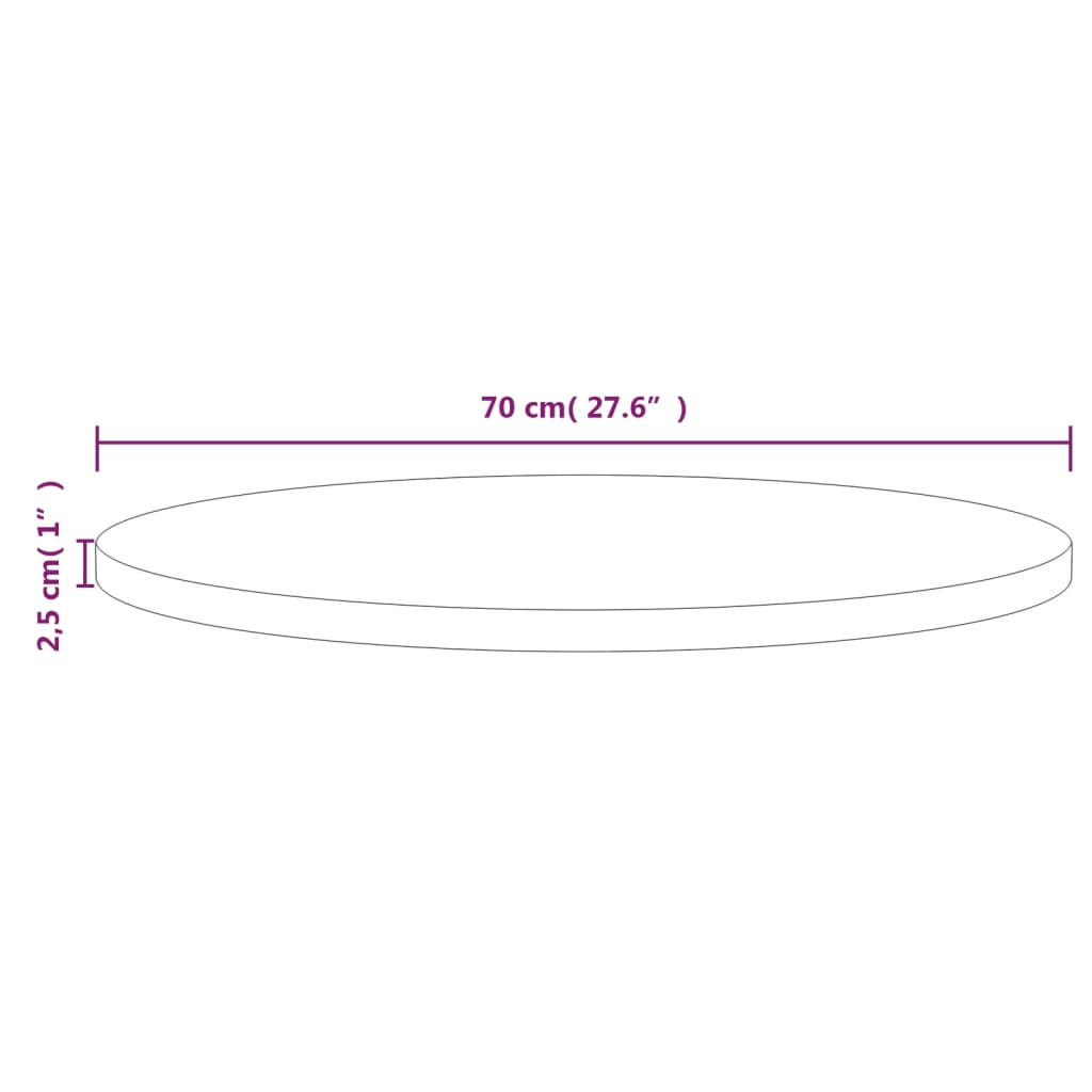 Pöytälevy Ø70x2,5 cm täysi mänty - Sisustajankoti.fi