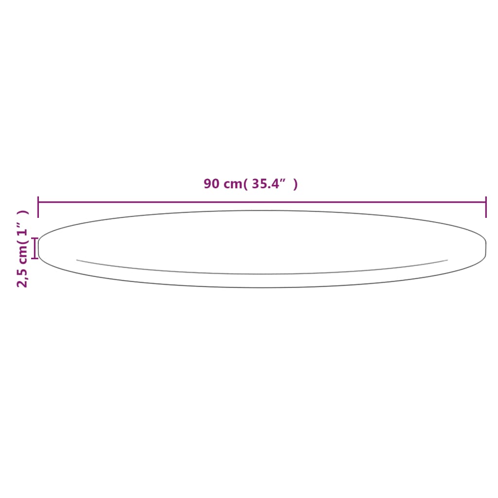 Pöytälevy valkoinen Ø90x2,5 cm täysi mänty - Sisustajankoti.fi