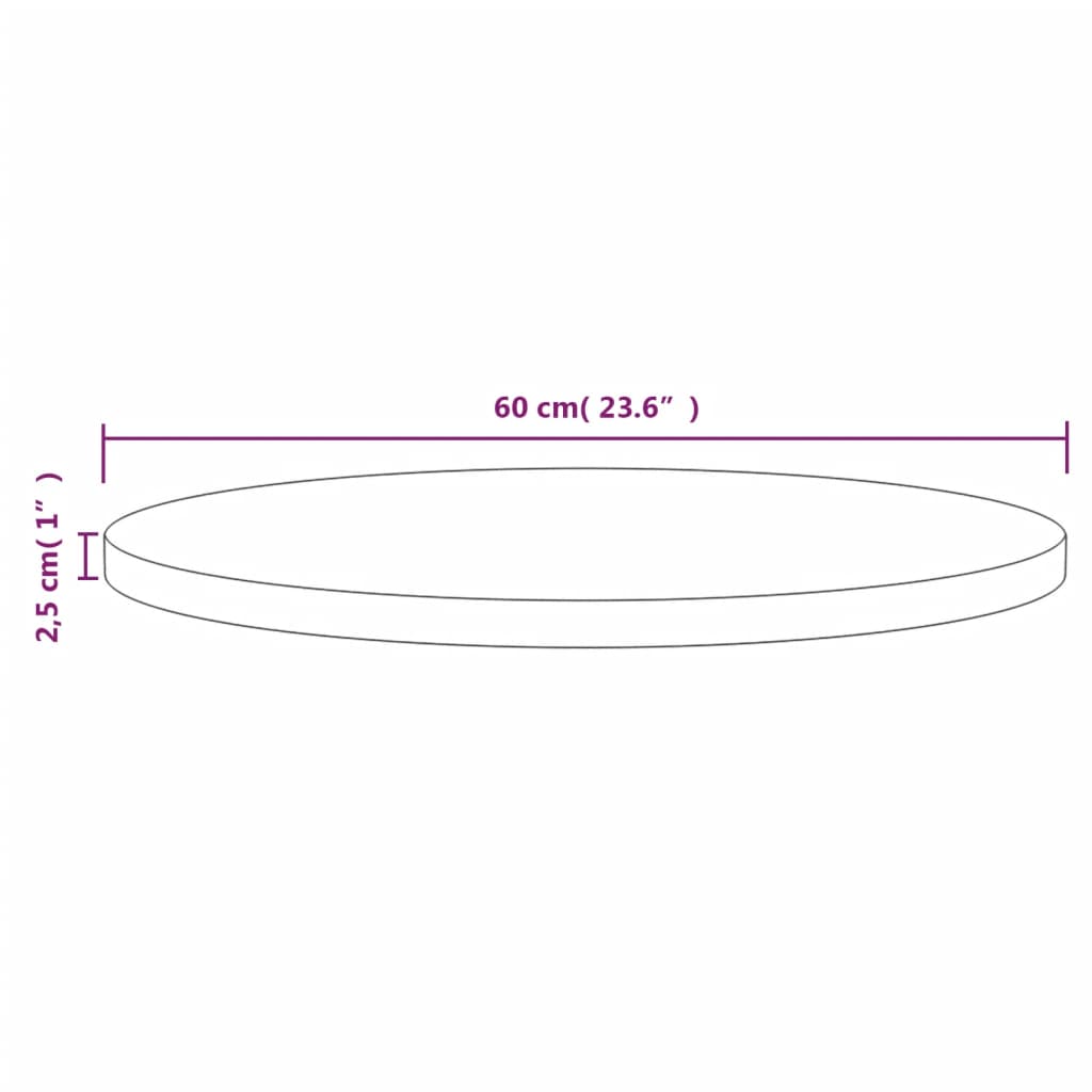 Pöytälevy musta Ø60x2,5 cm täysi mänty - Sisustajankoti.fi