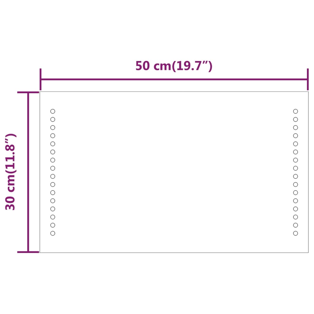 Kylpyhuoneen LED-peili 50x30 cm - Sisustajankoti.fi