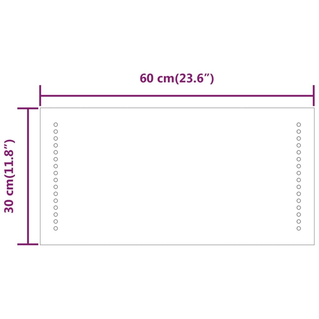 Kylpyhuoneen LED-peili 60x30 cm - Sisustajankoti.fi