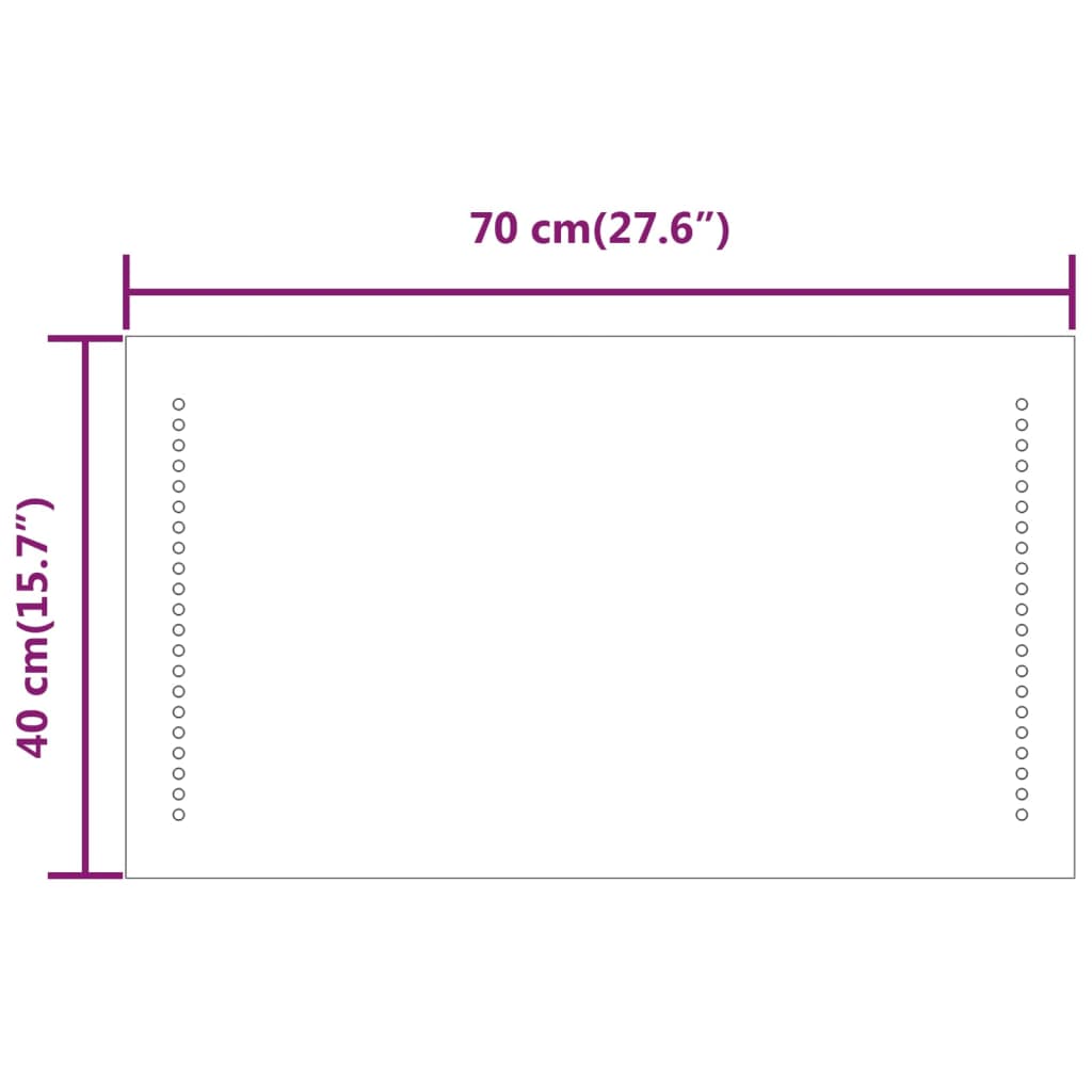 Kylpyhuoneen LED-peili 70x40 cm - Sisustajankoti.fi