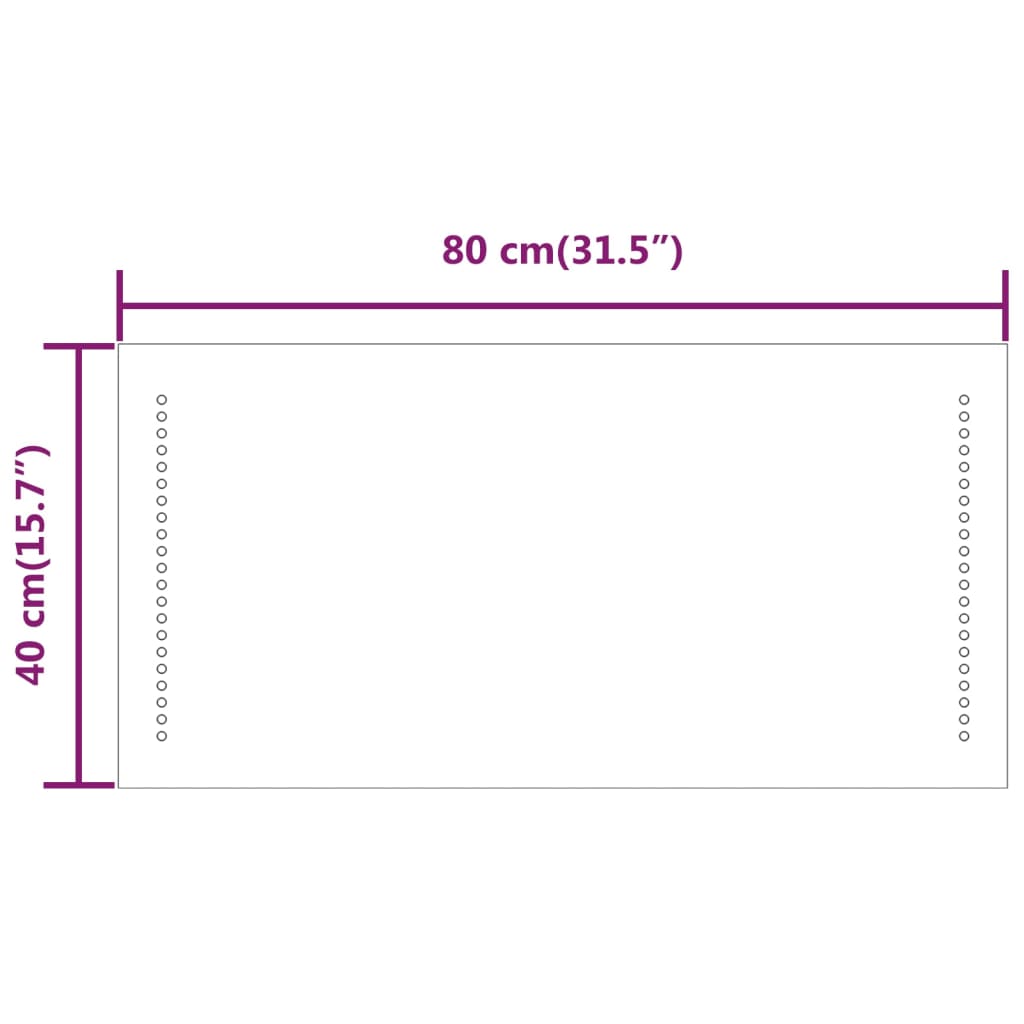 Kylpyhuoneen LED-peili 80x40 cm - Sisustajankoti.fi