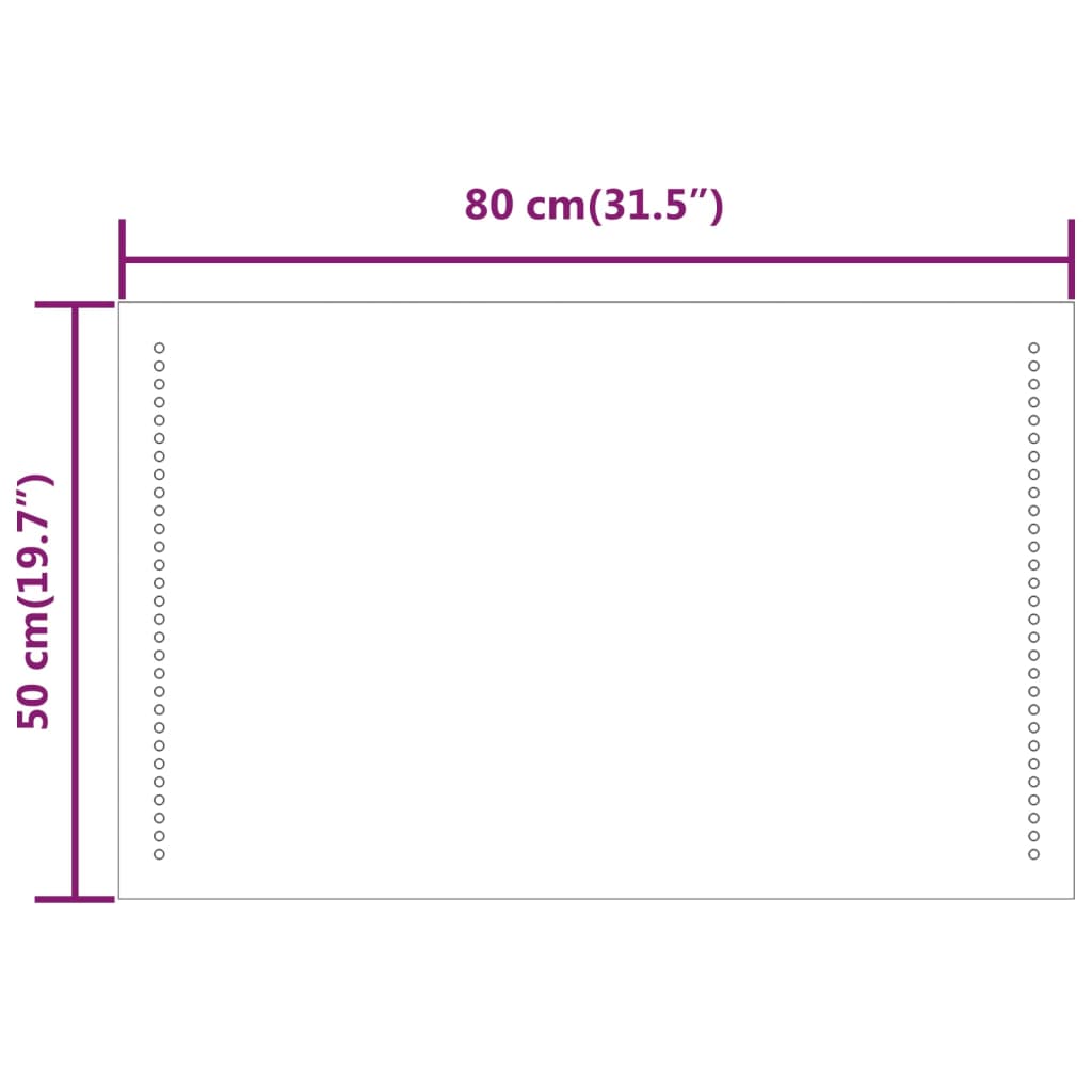 Kylpyhuoneen LED-peili 80x50 cm - Sisustajankoti.fi