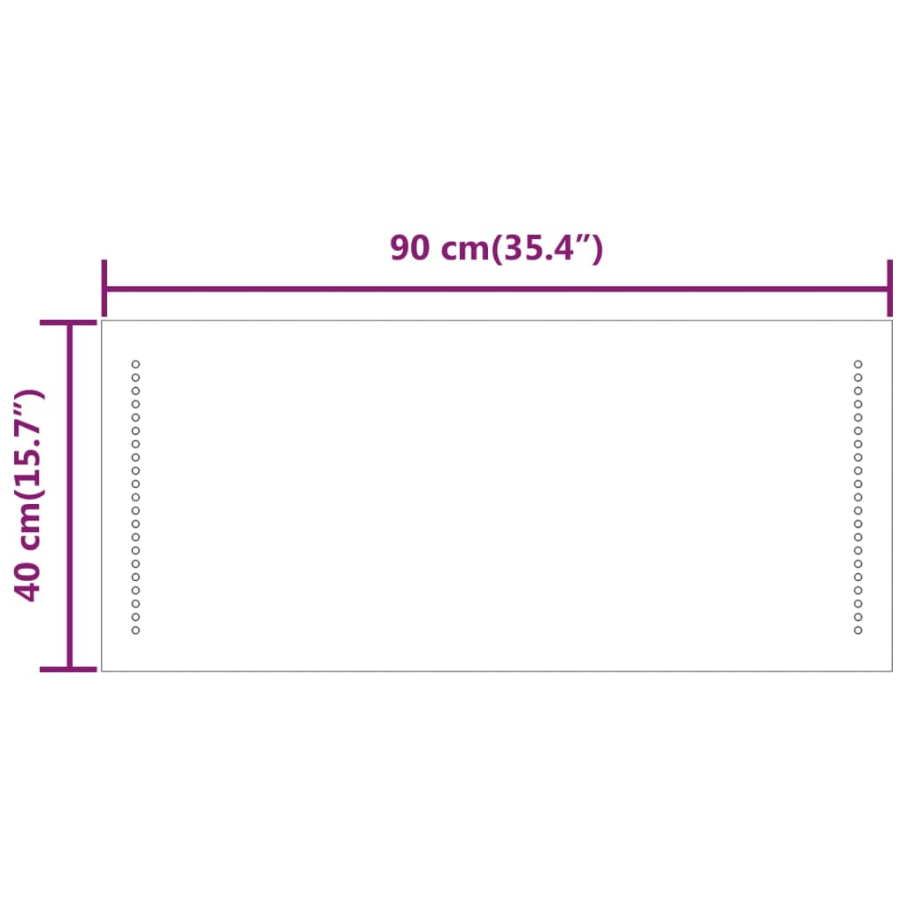 Kylpyhuoneen LED-peili 90x40 cm - Sisustajankoti.fi