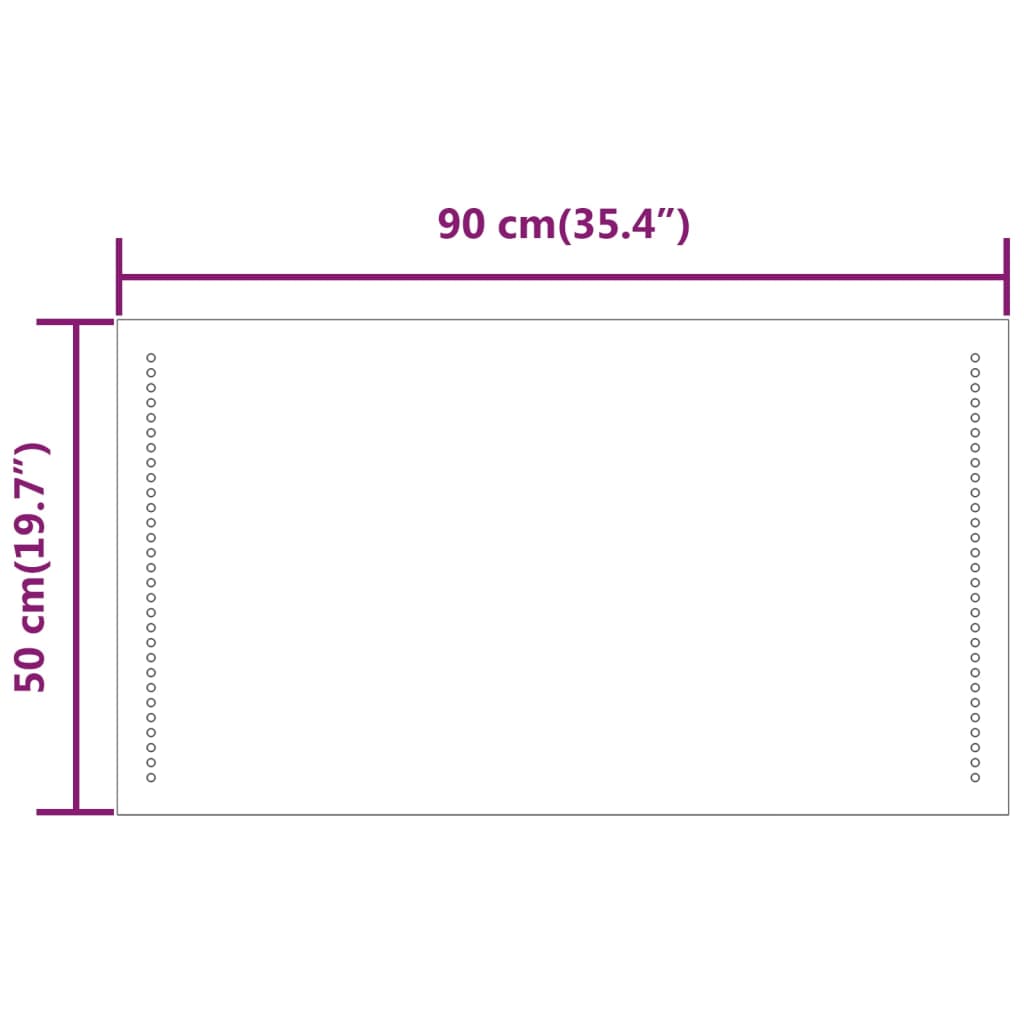 Kylpyhuoneen LED-peili 90x50 cm - Sisustajankoti.fi