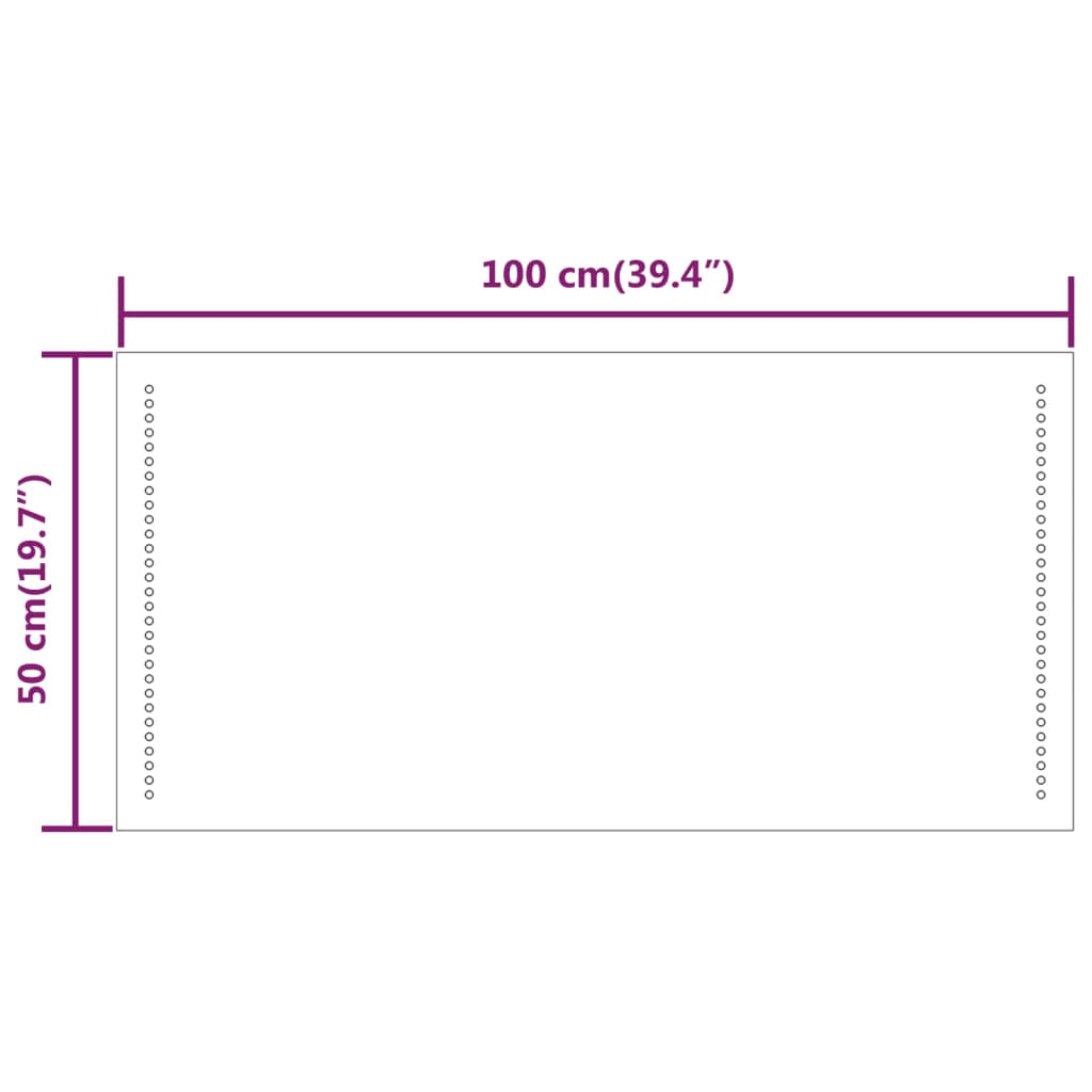 Kylpyhuoneen LED-peili 100x50 cm - Sisustajankoti.fi