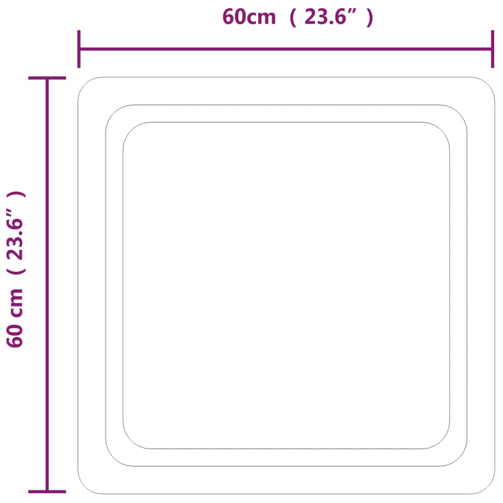 Kylpyhuoneen LED-peili 60x60 cm - Sisustajankoti.fi