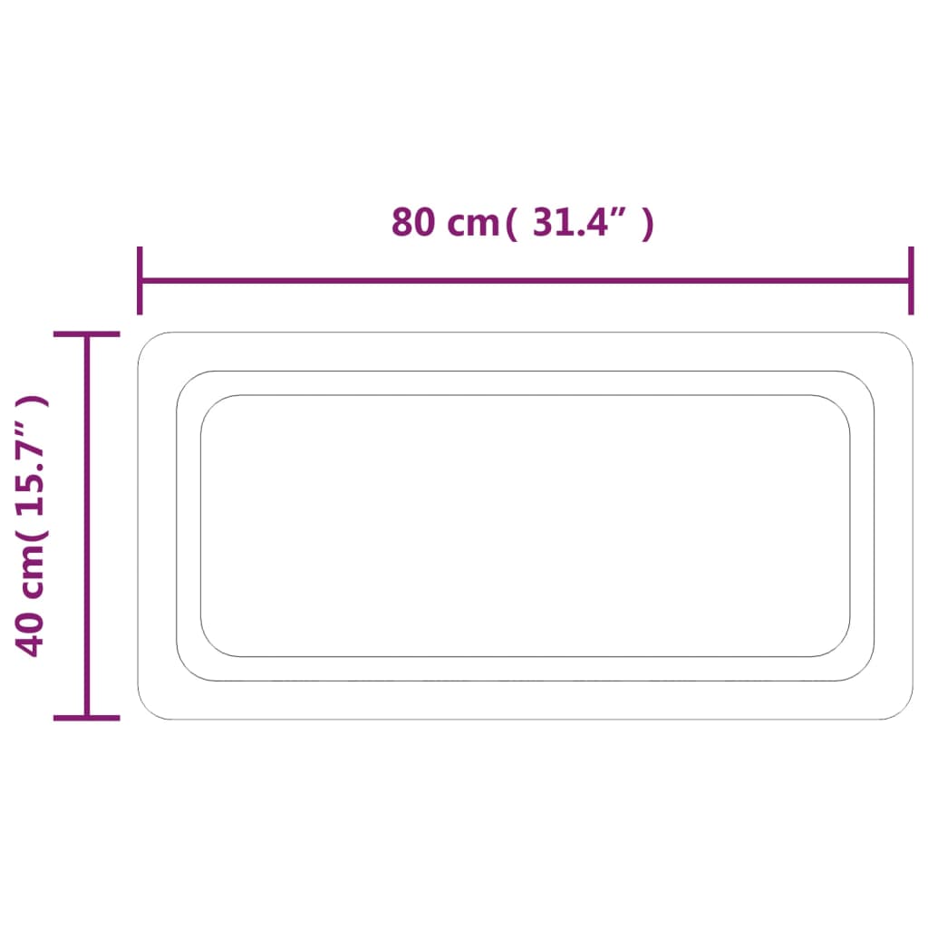 Kylpyhuoneen LED-peili 80x40 cm - Sisustajankoti.fi