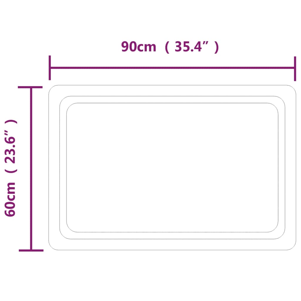 Kylpyhuoneen LED-peili 90x60 cm - Sisustajankoti.fi