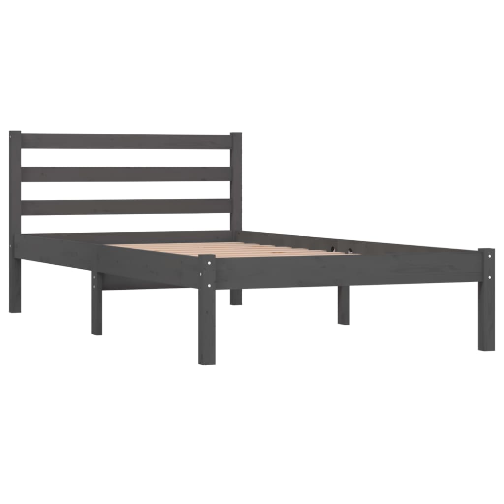 Sängynrunko täysi mänty 90x190 cm harmaa 3FT Single - Sisustajankoti.fi