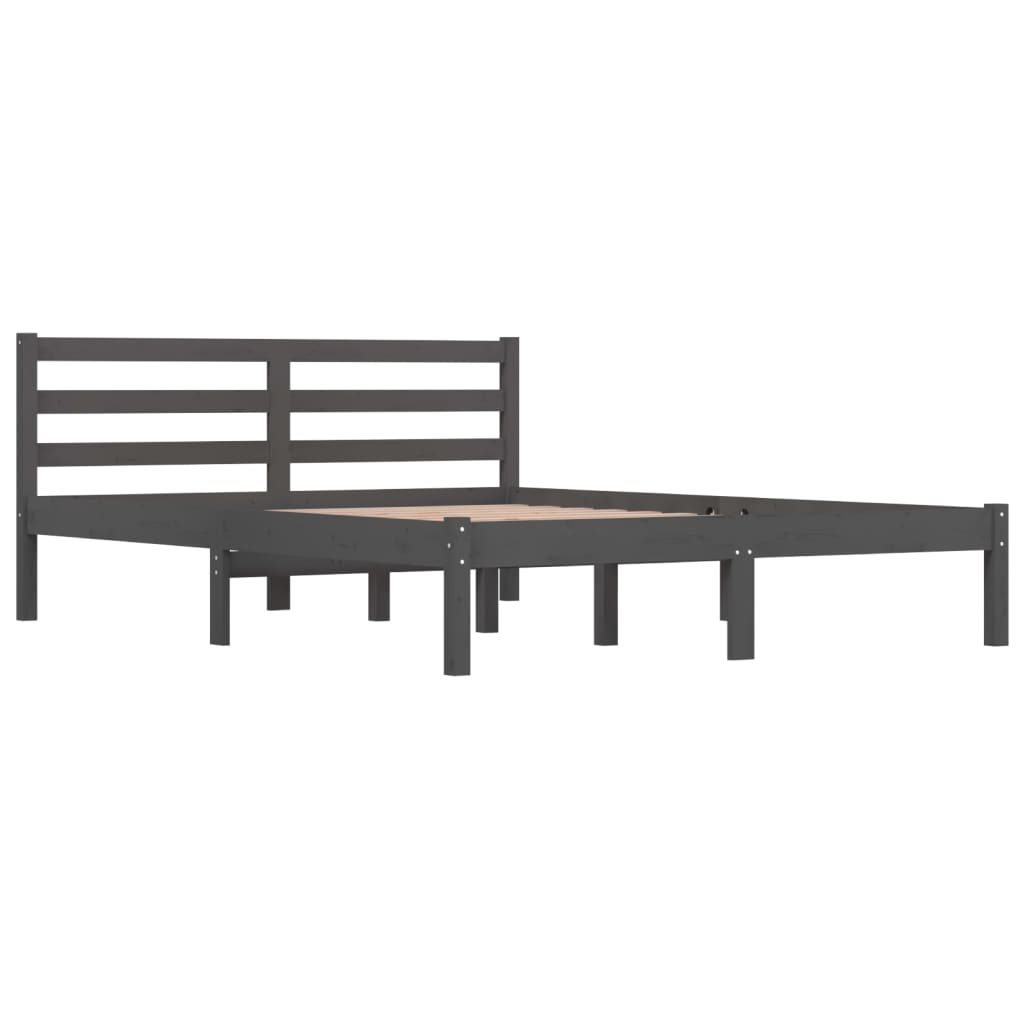 Sängynrunko täysi mänty 120x190 cm harmaa 4FT Small Double - Sisustajankoti.fi