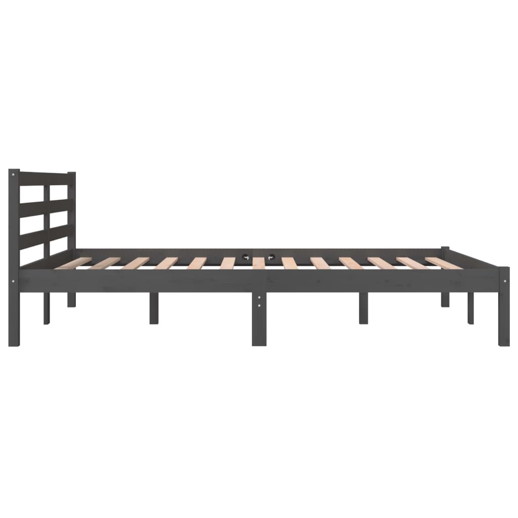 Sängynrunko täysi mänty 120x190 cm harmaa 4FT Small Double - Sisustajankoti.fi